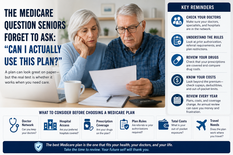 The Medicare Question Seniors Forget to Ask: “Can I Actually Use This Plan?